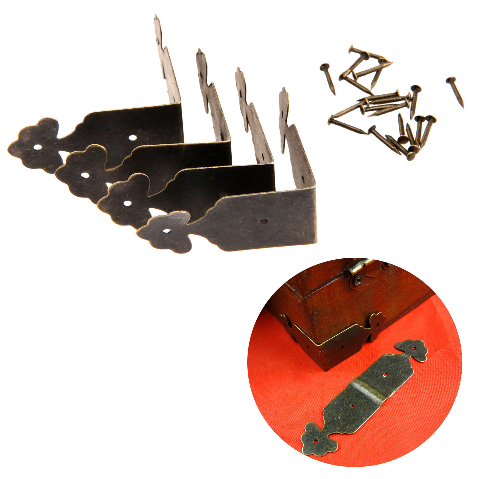 Furniture Hardware Nails - 4 stücke Dekorative Ecke Protektoren Eisen