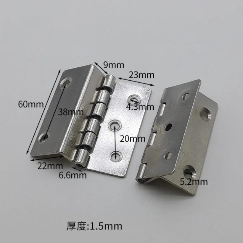 Furniture And Hardware - 4 Stück Metall-Silber-Schrankscharniere, drei gleichwertige Klappscharniere