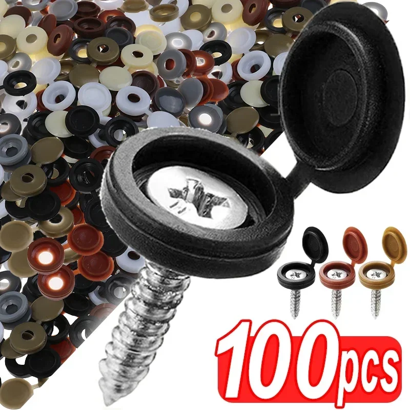Furniture Hardware Nut - Klappbare Kunststoff-Schraubkappenabdeckung, zusammenklappbar, Schutzkappe, Knopfmuttern, Schrauben,