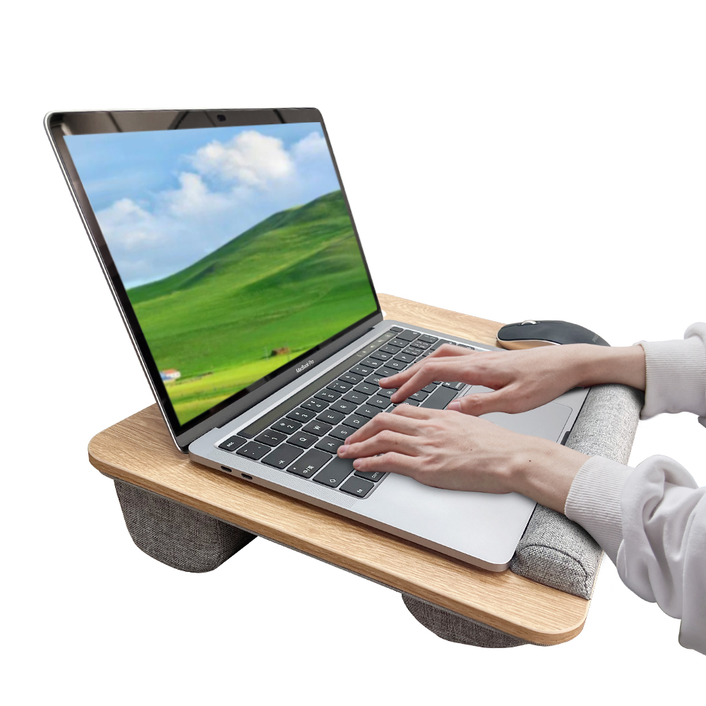 Furniture Hardware Design - Mumucc Hölzerner Hängebett-Studientisch, tragbarer 15-Zoll-Laptop-Schreibtisch mit