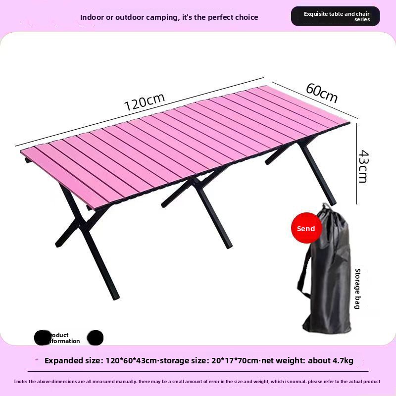 Furniture Hardware Feet - Klappbarer Outdoor-Klapptisch mit Kreuzbeinen, tragbarer Eierrollentisch