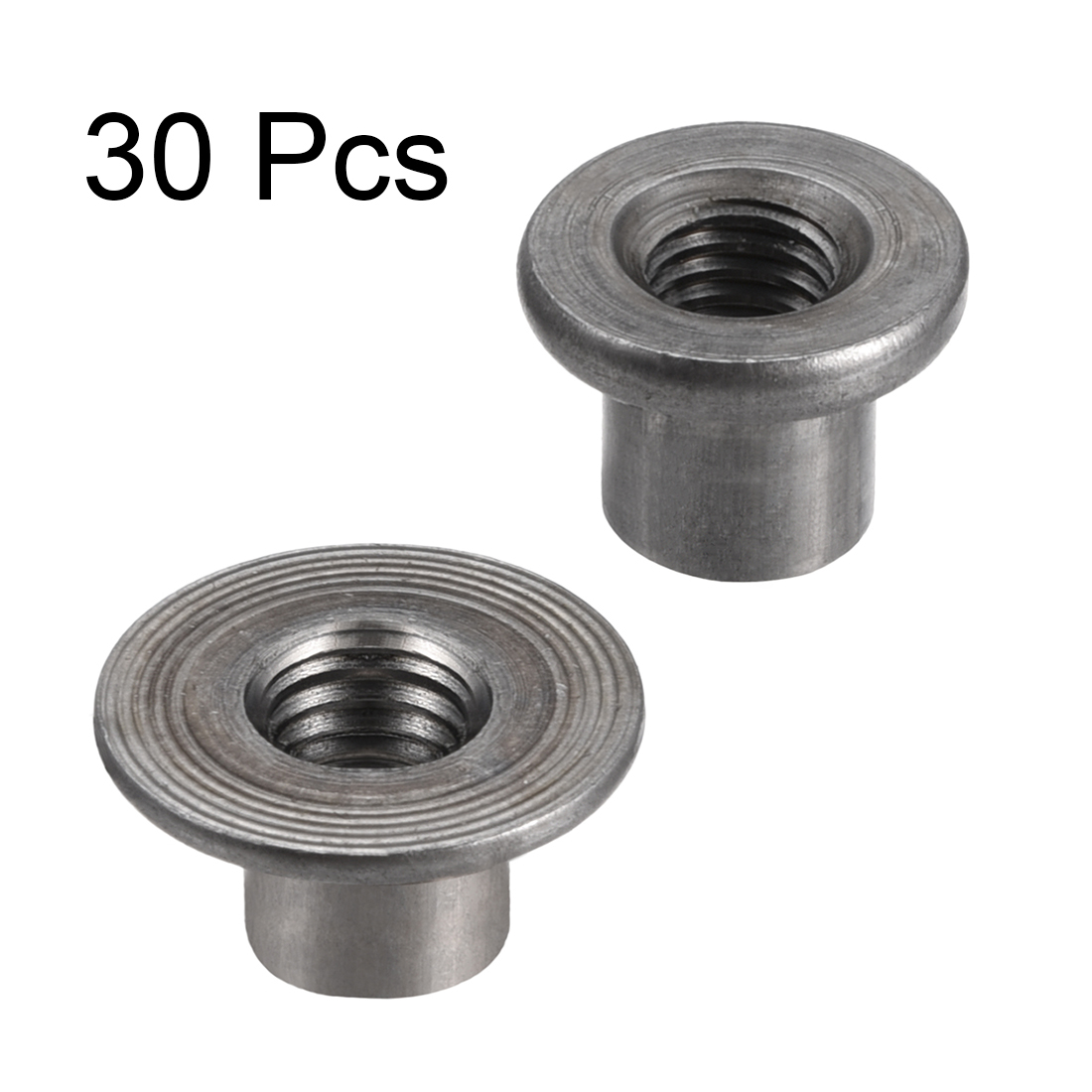 Furniture Hardware Threaded Inserts - 30 Stück M8 M10 Kohlenstoffstahl Rundbasis-Schraubmuttern,