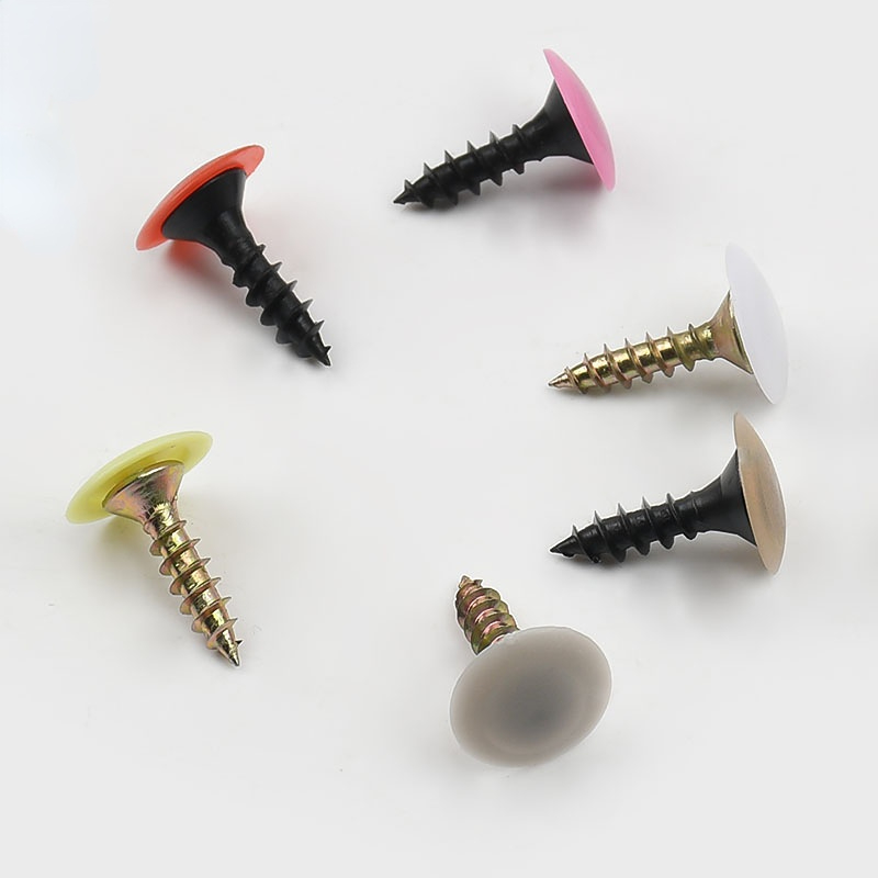 Furniture Hardware Nut - 100/500/1000 Stück Kunststoff-Schraubenkappen, Abdeckmuttern, flache Kreuzschlitzschrauben,