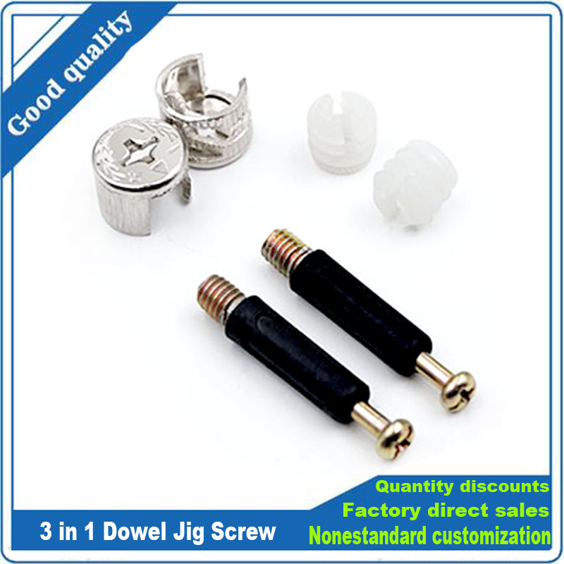 Furniture Hardware Nut - 3-in-1 Dübel-Vorrichtung Schrauben-Möbelverbindungsset Exzentrische Radmutter Nockenmutter