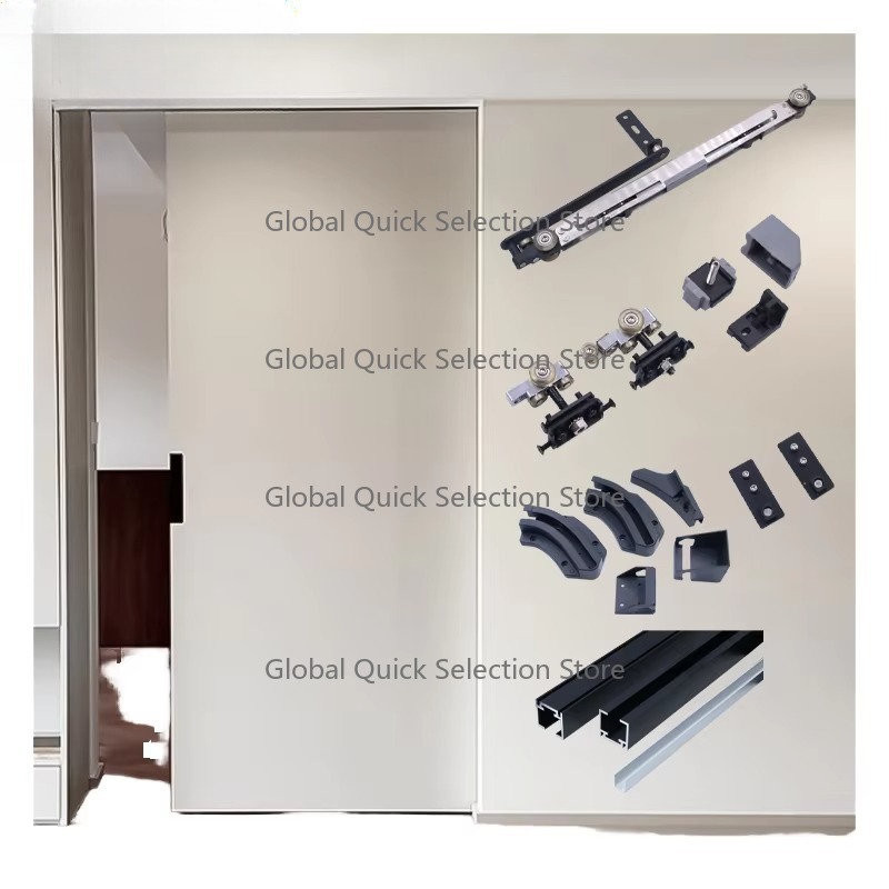 Furniture Rails Hardware - Einwärts-Schiebetürsystem mit Schienenführung für Möbelzubehör und