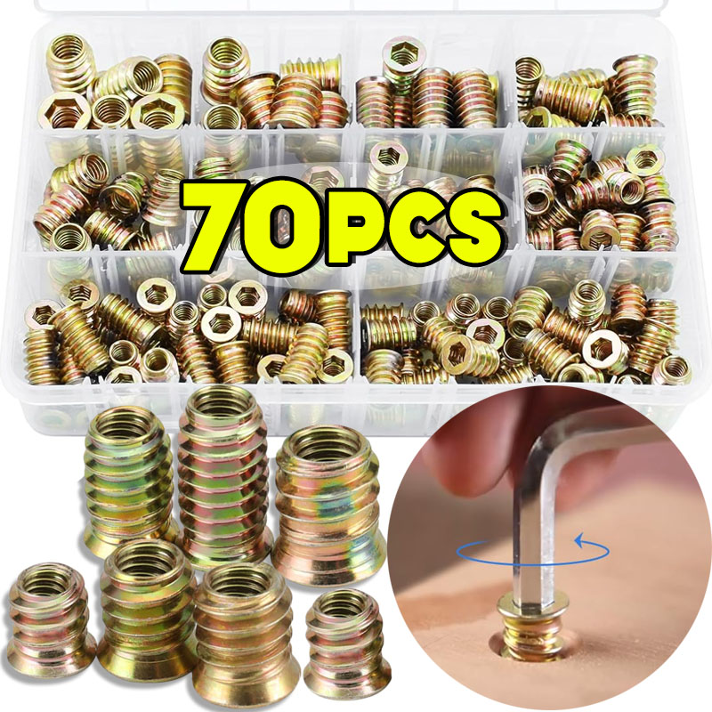 70-teiliges Gewindeeinsatzmutt – Furniture Hardware Threaded Inserts Bewertung und Preis