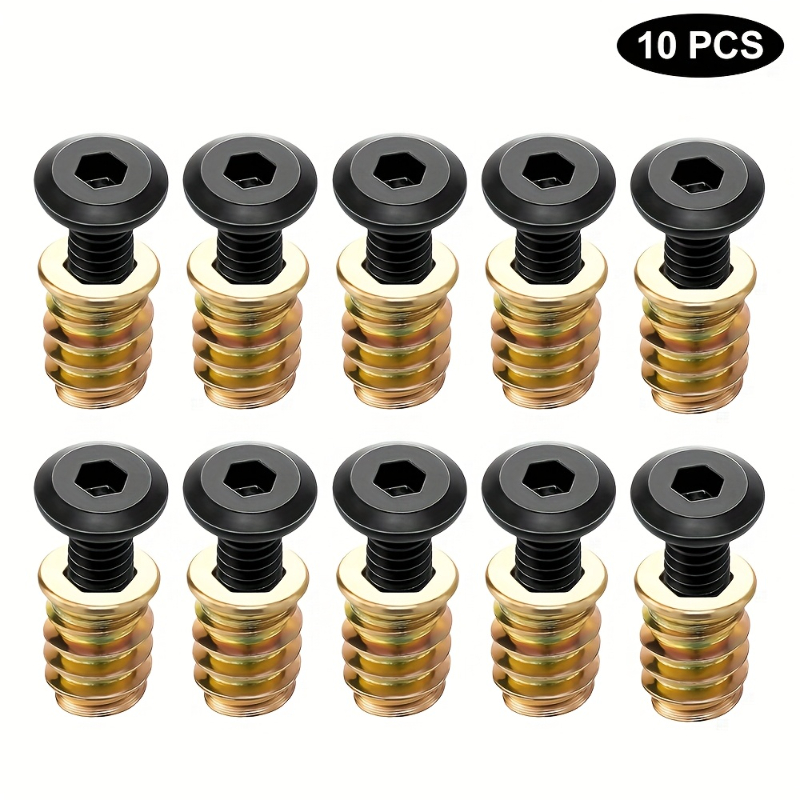 10PCS Mutter Gewinde Einsätze  – Furniture Hardware Threaded Inserts Bewertung und Preis
